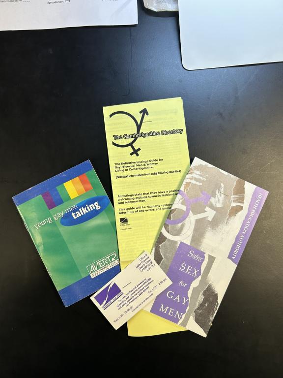 image shows three pamphlets detailing sexual health advice