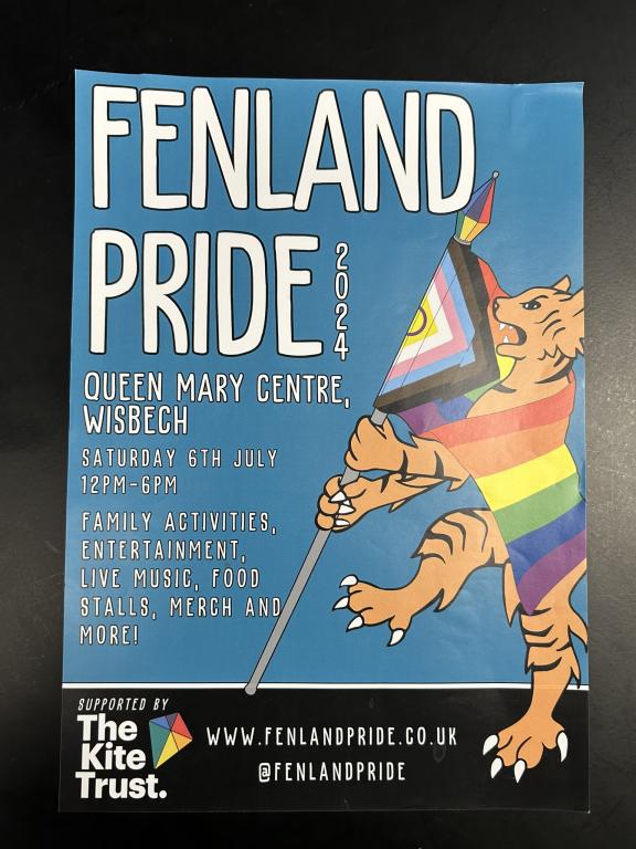 blue poster for fenland pride