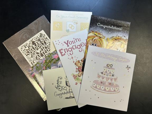 a selection of engagement cards