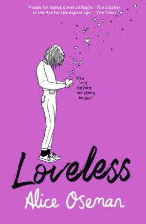 A pinky purple cover with an illustration of a girl in black and white holding a heart with the text how long before her story begins? next to it.